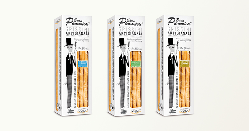 Packaging grissini artigianali Buon Piemontesi